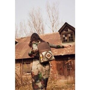 Myra Bag Brown and Cream Patterned Backpack